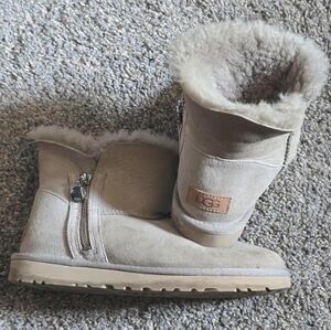 UGG Beige Suede Ankle Boots